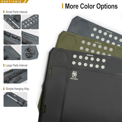 OneTigris Gun Clean Mat Magnectic for Table, Extra Large 48"x16" Anti-Slip Rubberized Repair Mat for Gun Parts, Protects Work Surface from Solvents and Oils - color: brown