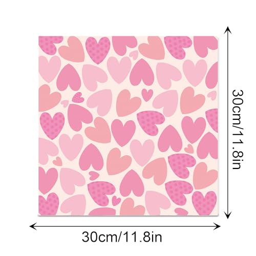 VIVIQUEN 24 Pack Pink Heart Pattern Double-Sided Paper, 12-inches Leopard Print Textured Scrapbook Paper Craft Paper Folded Flat for DIY Background Card Making Scrapbook Photo Album Decor