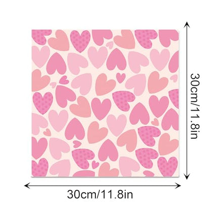 VIVIQUEN 24 Pack Pink Heart Pattern Double-Sided Paper, 12-inches Leopard Print Textured Scrapbook Paper Craft Paper Folded Flat for DIY Background Card Making Scrapbook Photo Album Decor