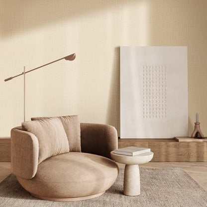 WADILE Grasscloth Peel and Stick Wallpaper 15.7in x 196.8in, Textured Contact Paper for Cabinets, Faux Linen Wall Paper Pull and Stick, Fabric Vinyl Wallpaper Self Adhesive Beige - color: Beige, size: 15.7" x 196.8"