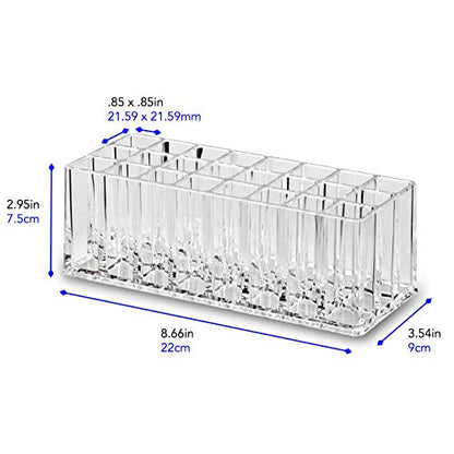byAlegory Acrylic Makeup Beauty Brush Organizer | 24 Space Cosmetic Storage (CLEAR)