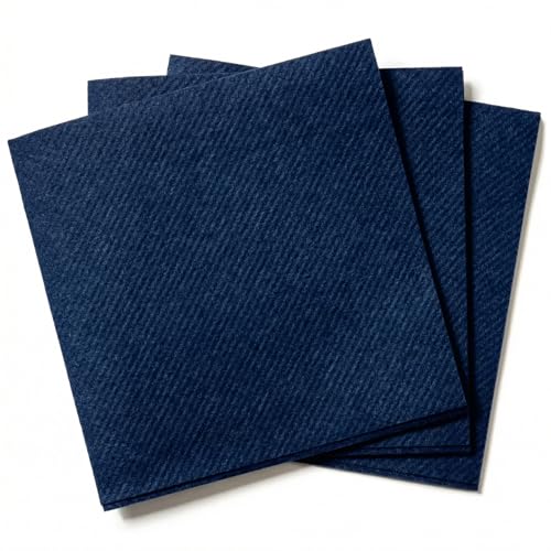 AMERICAN HOMESTEAD Navy Cocktail Napkins - Premium 4.75"x4.75" Disposable Linen-Like Beverage Napkins - Bulk Square Party Bar Serviettes for Weddings, Parties, Events, and Daily Use - 100 Count - color: Navy, size: 4.75 x 4.75