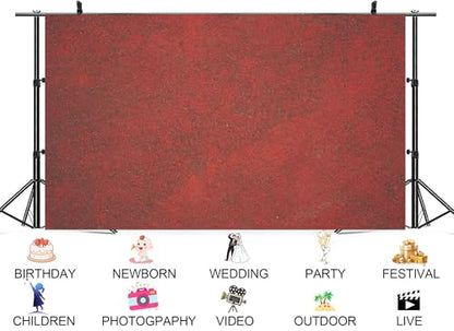 10x8ft Red Grunge Texture Backdrop Rough Distressed Surface Photo Background Tapestry for Halloween Party Photography and Home Decorations Studio Props - size: 10X8ft