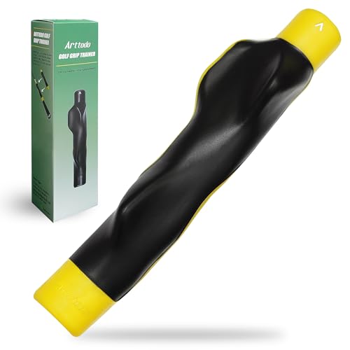 Golf Grip Trainer, Right or Left Handed Golf Training Aid for All Levels of Golfers - Fix Hand Position & Grasp, Master Correct Grip Posture, Golf Accessories - color: Yellow-1 Pack, size: Right Hand