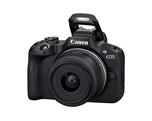 Canon EOS R50 Mirrorless Camera RF-S18-45mm F4.5-6.3 is STM Lens Kit, 24.2 Megapixel CMOS (APS-C) Sensor, 4K Video, Vlogging, Content Creation, Photography, Digital Camera, Black - color: Black, style: EOS R50 w/RF-S18-45mm