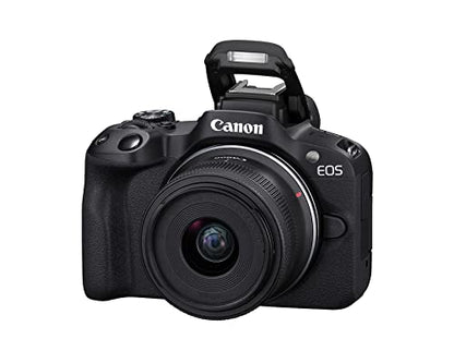 Canon EOS R50 Mirrorless Camera RF-S18-45mm F4.5-6.3 is STM Lens Kit, 24.2 Megapixel CMOS (APS-C) Sensor, 4K Video, Vlogging, Content Creation, Photography, Digital Camera, Black - color: Black, style: EOS R50 w/RF-S18-45mm