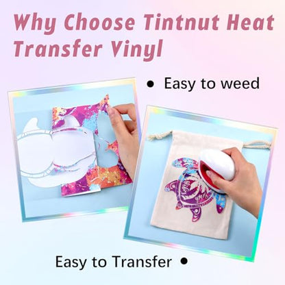 Tintnut Dark Red Splash Heat Transfer Vinyl - 6 Sheets 10"x12"Watercolor HTV Patterned HTV Iron On Vinyl for T-Shirts Hats Clothes - color: Dark Red-6pcs
