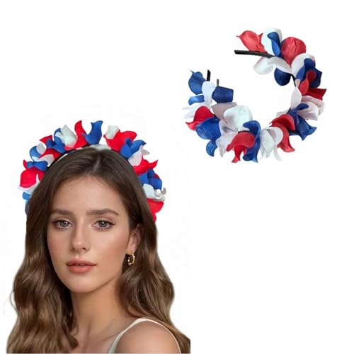 4th of July Headband Independence Day Hair Accessories Patriotic Hairband Simulated Flower Gifts Parade Party Supplies - color: Patriotic