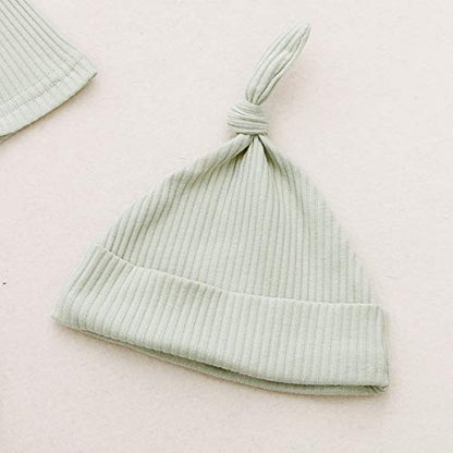 Newborn Cotton Nightgowns Neutral Baby Knotted Sleeper Baby Coming Home Outfit - color: Light Green