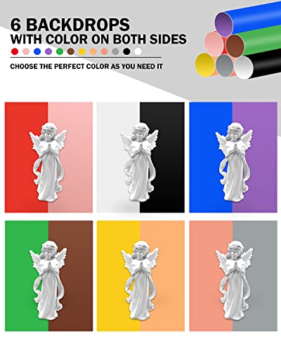 PULUZ 9.8"/25cm Foldable Portable Photo Studio Light Box, Adjustable Brightness Light Box Photography Lighting Shooting Tent Kit, with LED Lights and 12 Colors Backdrop - color: 9.8x9.8x9.8in