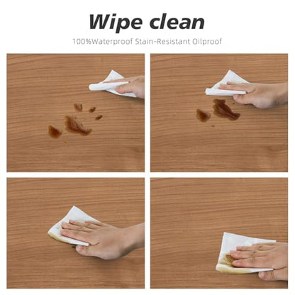 Wood Texture Background Oval Tablecloth Fitted Elastic Edge with Waterproof Wipeable Table Cover Party and Conference Room Usage, Fits 42"x60" Oval Tables, Style127 - color: Wood Texture -12, size: 42" x 60" (Oval)