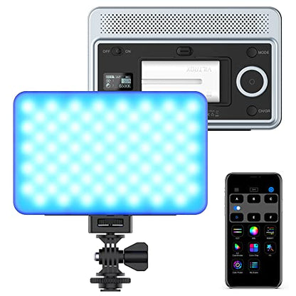 VILTROX RGB Led Panel Light, Smartphone Control Full Color On Camera LED Photography Light, 2600K-6800K Dimmable LED Video Light, with NP-F550 Battery (Sprite 15C) - size: 15W RGB & Bluetooth