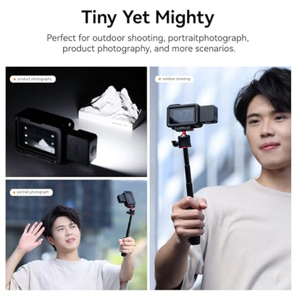 ULANZI LM18 Vlogging Light Mini LED Action Camera Video Light Magnetic Photography Fill Lighting for DJI Osmo Nano Action 3/4 Camera Cage Accessories and Ulanzi PK-06 Pocket 3/4 Expansion Adapter - size: 1 Pcs-for Dji Action 5/4/3 & Pocket 3