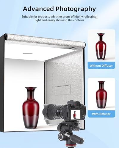 Glendan 40"x40" Light Box Photography, Large Photo Light Box with 3 Light Panels, 594 LED Beads, CRI >95, Professional Photo Booth Shooting Tent Kit with 4 Color Backdrops for Product Photography - size: 40*40 Inch