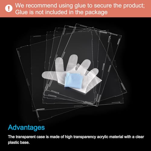 MECCANIXITY Acrylic Display Case Plastic Box Cube Storage Box Clear Assemble Showcase 12.2x6.3x16.1 Inch for Collectibles - size: 12.2x6.3x16.1 Inch