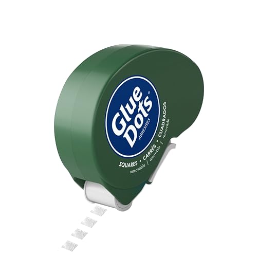 Glue Dots GLU23681 Removable 3/16" Square Dispenser 450Pc Dispenser Glue Sq Runremovable, Clear