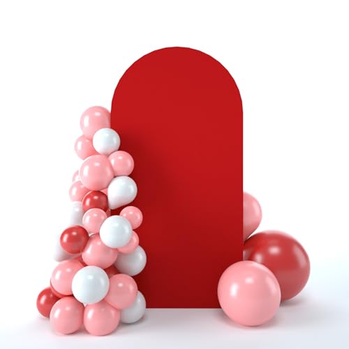 bricia Wedding Arch Backdrop Stand Cover, 7.2FT Double Sided Stretchy Arch Cover Fitted Wedding Birthday Party Banquet Decoration (Red 86.4''Lx48''W) - color: Red, size: 7.2FT
