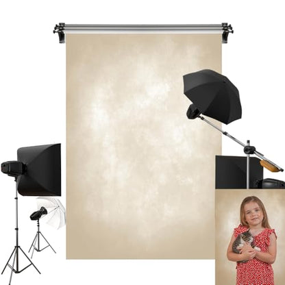 Kate 8x8ft/2.5x2.5m Light Yellow Backdrop Cream Abstract Texture Portrait Photography Background Photo Studio Props - color: Beige, size: 8x8ft