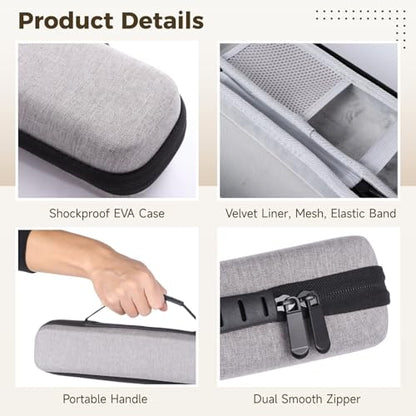 Portable Hard Travel Case for Straightener, EVA Storage Bag with Velvet Liner, Waterproof Travel Organizer with Dual Zippers for Home, Trip, On-the-Go