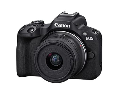 Canon EOS R50 Mirrorless Camera with RF-S18-45mm F4.5-6.3 is STM & RF-S55-210mm F5-7.1 is STM Lenses, 24.2 Megapixel CMOS (APS-C) Sensor, 4K Video, Content Creator Vlogging Camera, RF Mount, Black - color: Black, style: EOS R50 w/RF-S18-45mm + RF-S55-210m