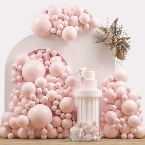 Pastel Orange Double Stuffed Balloons Different Size 115Pcs 5/10/12/18" Peach Blush Balloons Arch Garland kit for Birthday Baby Shower Bridal Shower Wedding Gender Reveal Party - color: Pastel Orange