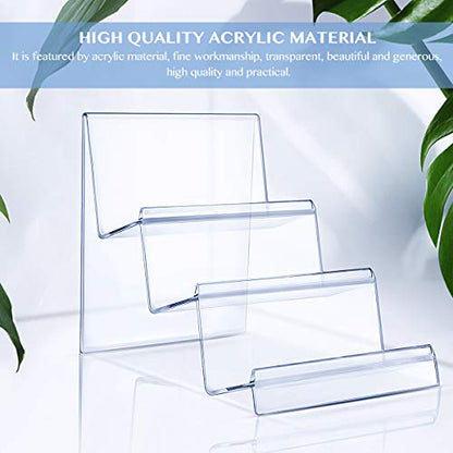 DOITOOL Clear Acrylic Purse Display Stand Holder Wallet Stand 3 Tier Handbag Purse Display Stand Glasses Holder Jewelry Display Riser Shelf for Home Decoration and Organizer - size: 3 Tier