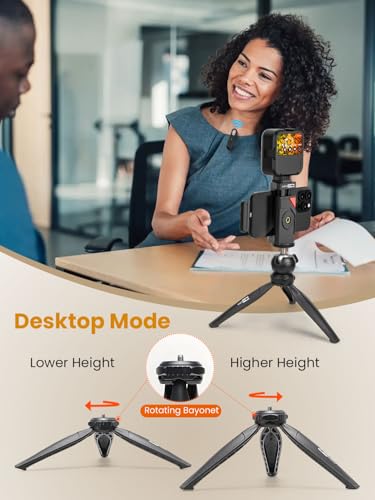 USKEYVISION Upgraded Vlogging Kit w/Wireless Lavalier Microphone,YouTube Kit for iPhone and Smartphone w/59” Retractable Tripod,Automatic Switch Phone Clamp,Content Creator Gear for TikTok(Vlog K5) - size: VLOGK5(Wireless Mic)