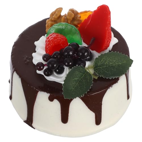Amosfun Fake Birthday Cake Artificial Fruit Cake Bakery Shop Cake Display Model Party Decoration Coffee