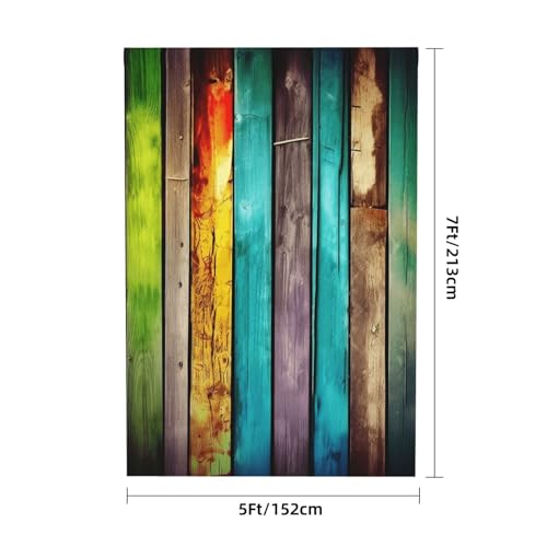 Colorful Wooden Boards Backdrop Background for Photography 5x7ft Photobooth Professional Photo Backdrop Curtains Video Photography Studio Photo Backgrounds Banner Booth Background Screen Parties - color: Colorful Wooden Boards