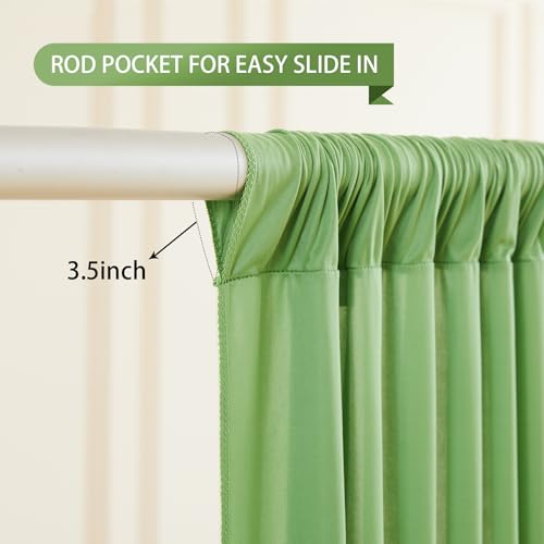 Sage Green Backdrop Curtain 4 Panels-Wrinkle-Free Green Curtains Polyester Photography Drapes for Baby Shower Birthday Party Photo Background Backdrop Stand- 16 X10FT (Sage Green) - color: Sage Green, size: W4' x H10'(4 panels)