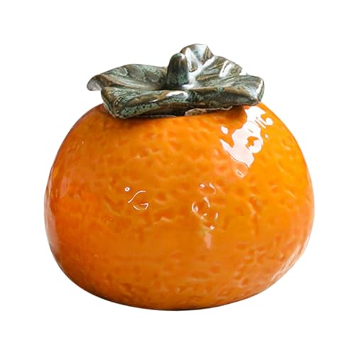 1pc Orange Tea Ceramic Jar Fruit Shape Tank Decor Canister Photo Food Sealing Can Home Adorn Snack Props Cookie Jar Container Crafts Ceramics