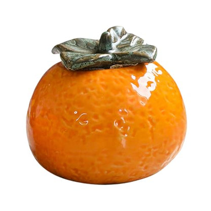 1pc Orange Tea Ceramic Jar Fruit Shape Tank Decor Canister Photo Food Sealing Can Home Adorn Snack Props Cookie Jar Container Crafts Ceramics