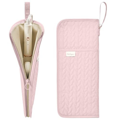 KarSyon Hot Tools Organizer Heat Resistant Mat Case Hair Tools Holder Travel Bag Portable Hair Styling Tools Cover Pouch for Curling Iron,Flat Iron,Hair Straightener (Pink) - color: Pink