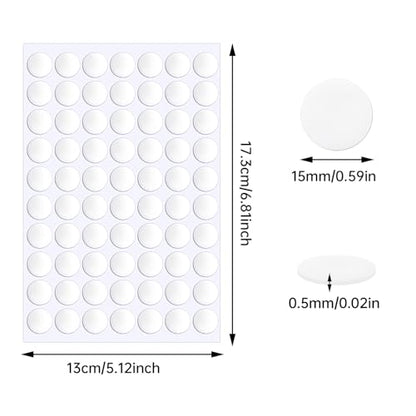JANYUN 140 Pcs Double Sided Sticky Dots Removable Round Putty Clear Double Sided Tape for Crafts No Trace Sticky Tack Adhesive Tape (15 mm) - size: 0.59" Round