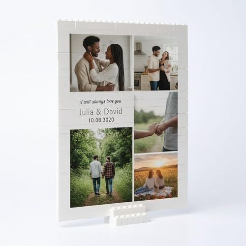 NAZENTI Personalized Building Brick Photo Block, Customized Photo Block Gifts for Couples, Picture Blocks for Wedding, Family, or Friends,Valentine’s Day, Gifts for Valentine 2026 Women Men Design 10 - color: Design 10