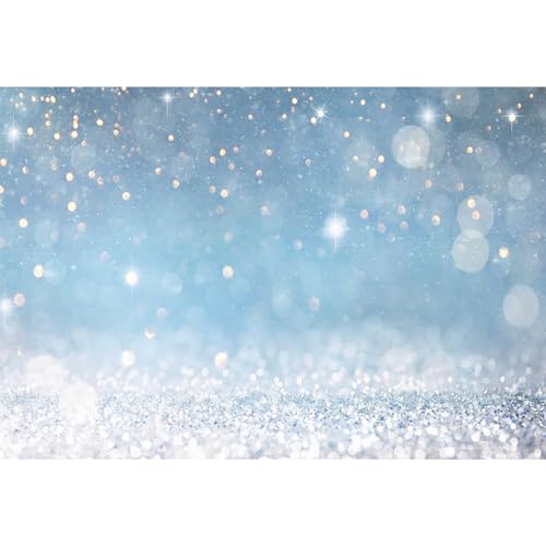 10x8ft Blue Bokeh (Not Glitter) Backdrops Birthday Party Abstract Golden Sparkling Spots Photography Background Baby Shower Wedding Prom Graduation Party Bokeh Decor Banner Photoshoot Props - color: Blue C, size: 10x8ft