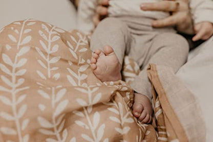 Mini Wander Swaddles for Newborns Muslin Swaddle Blankets - Breathable Soft Gender Neutral Receiving Blanket Baby Essentials | 47 x 47 Cotton - (Tapestry (Maple Sugar) - color: Tapestry (Maple Sugar)