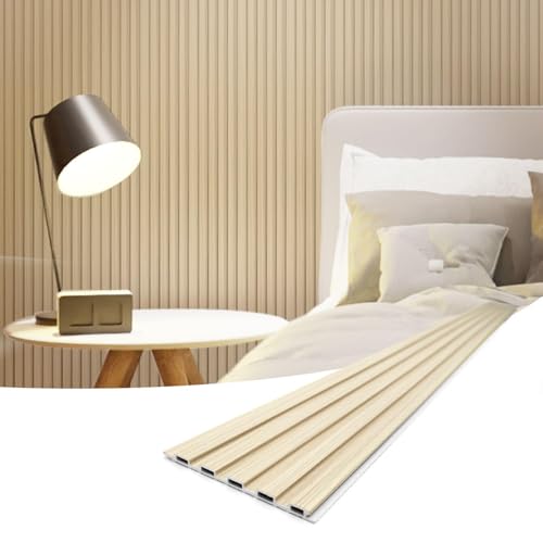 Art3d Slat Wall Panels, WPC Soundproof 3D Wall Paneling for Interior Wall Decor, TV Background, 8-Pack 96 x 6 in. Oak - color: Oak, size: 96 x 6 x 0.3 inches