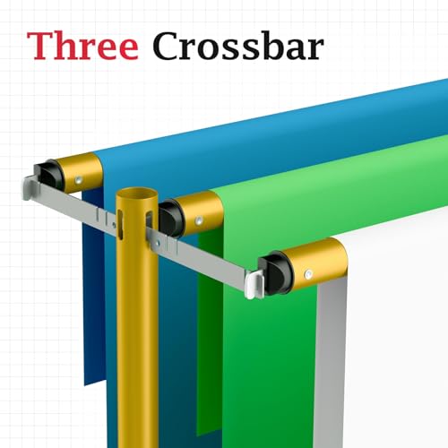 EMART Backdrop Stand Heavy Duty 10x10Ft,Three Crossbar Pipe and Drape Photo Background Support Kit, Adjustable Metal Frame with Flat Base for Wedding Birthday Party Decorations-Gold - color: Gold, size: 10x10FT