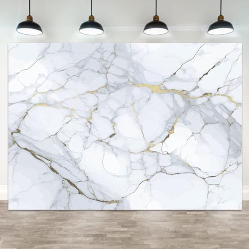 5x3ft Marble Backdrop White with Gold Veins Background for Photography Party Decoration Wall Art Home Studio Props Aesthetic Room Decor - color: Color 25, size: 5x3ft