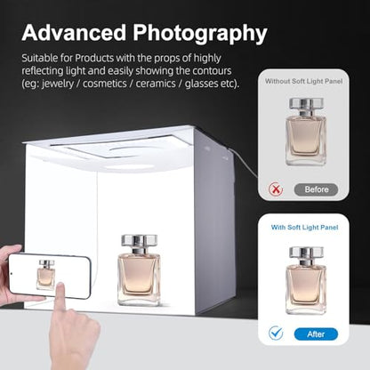 Portable Photo Studio Light Box, Photo Light Box, 16"x16"x16" Professional Dimmable Shooting Tent Kit with CRI >97 150 LED Lights 5700k 3600lm 4 Backdrops for Small Product Photography - size: 16*16*16 inch