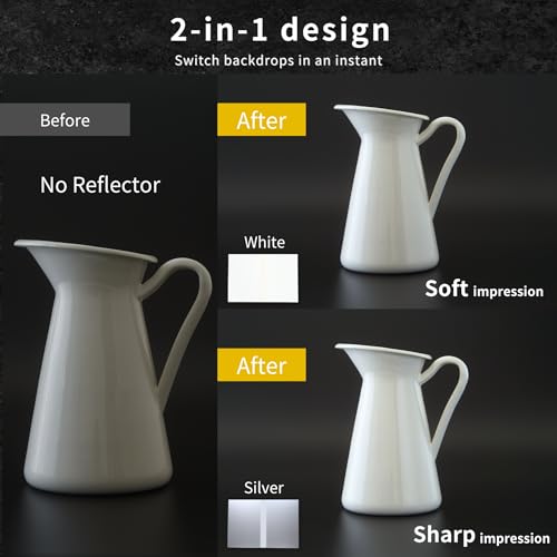 Pino Studio Photography Reflector Cardboard - Product Shooting of Food, Cosmetics, Clothes and jewely - Made in Japan - White and Black - Instagram Photo