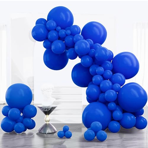 PartyWoo Royal Blue Balloons 100 pcs Different Sizes of 18 12 10 5 Inch Dark Blue Matte Balloon Arch Kit Garland for Graduation 4th of July Baby Shower Birthday Party Decorations Blue-Y59 - color: Blue-y59, size: 5/10/12/18 inch