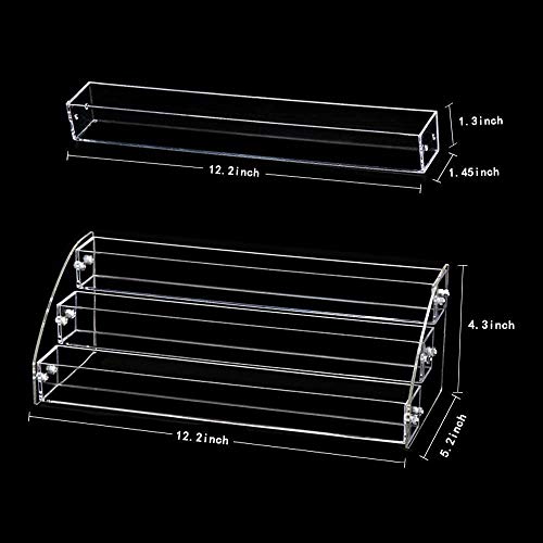 3 Tiers Acrylic Display Stands for Essential Oils Organizer Lipstick Nail Polishes Rack Dresser Makeup Storage Retail Store Case Brochure Holder Desktop Space Saver Eye Spray Dropper Bottle Container - size: 3 Floors