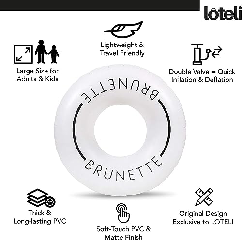 Loteli Swim Ring Float - Minimal Aesthetic Inflatable Swim Ring | Classic Prop for Party, Photo Shoot, Summer Fun & Relaxation | Durable & Easy to Inflate - color: Brunette, size: 1 Pack