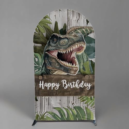 Dinosaur Arch Covers, Stretchy Double-Sided Backdrop, Dinosaur Themed Party Decoration, Reusable Fabric Arch Background for Birthday Party, Baby Shower, Event Decor (GX-2838,7.2x4ft) - color: GX-2838, size: 7.2x4ft