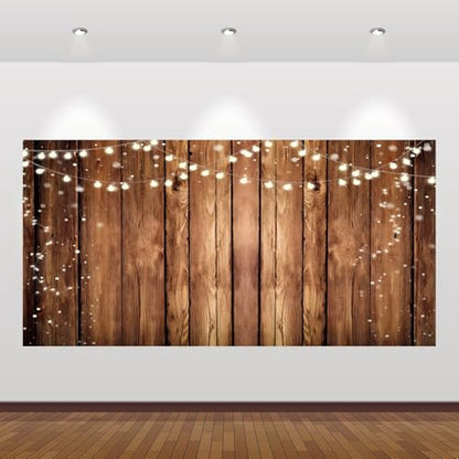 Rustic Wooden Backdrop - Brown Vintage Wood Plank Wall - 20x10ft - size: 20x10ft