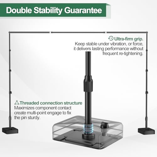 EMART Backdrop Stand with Heavy Duty Water Tank Base 8.5x10ft Adjustable Metal Photo Backdrop Stand Kit Pipe and Drape Background Frame for Birthday Party, Wedding Decorations, Studio Photography - size: 8.5x10ft