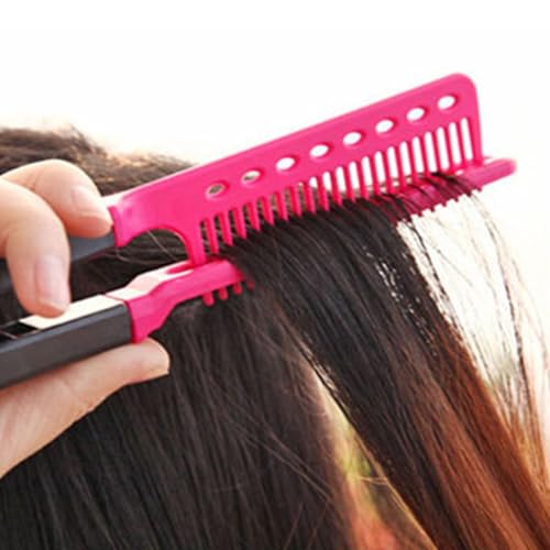 3pcs Foldable V-shaped Hairdressing Straightener Combs for Salon Flat Ironing, Portable Hair Styling Tools for Women and Men