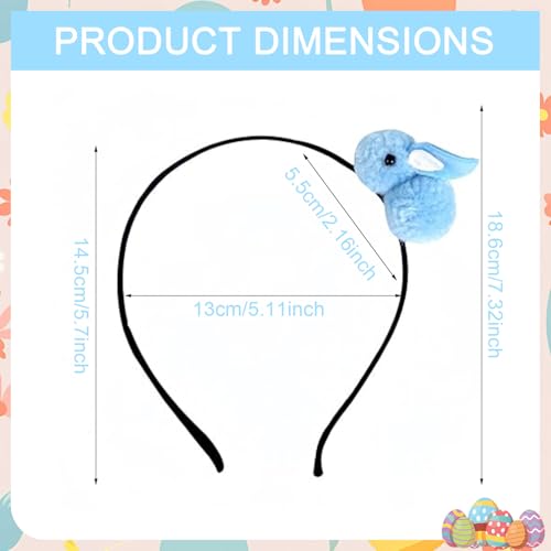 Pvoiue Easter Bunny Headband - Cute Plush Rabbit Hair Band for Women - color: Blue